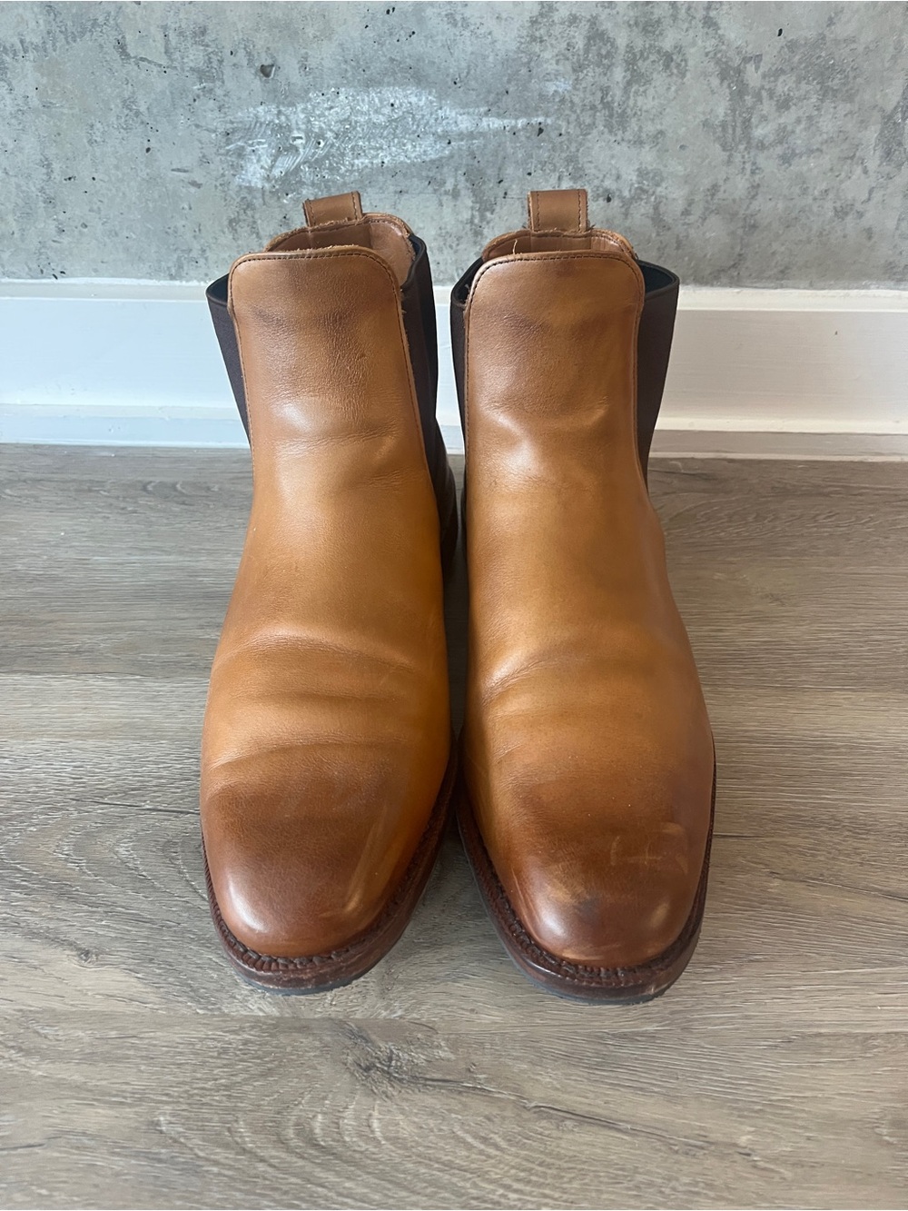 Allen Edmonds Men's Liverpool Chelsea Boots in Tan Brown Leather - Size 11.5